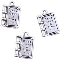 12pcs Charms Fairy Tales Book Once Upon A Time 18x12mm Antique Silver Color Pendants Making DIY Handmade Tibetan Finding Jewelry