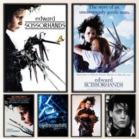 E-Edward S-Scissorhands Poster Fancy Wall Sticker for Living Room Bar Vintage Decorative Painting Middle