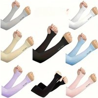 AliExpress NONE 1 Pair Ice Silk Sun Protection Arm Covers Unisex Elbow Cover Outdoor Cycling Running Fishing Driving Cool Anti-UV Arm Sleeves