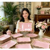 Gold Trimmed Multi-color Disposable Dining Plate with Elegant Embossing Suitable for Weddings Parties and Banquet Paper Plates