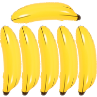 6 Pcs Inflatable Banana Toys Yellow Color Photo Props Balloon Accessories Kids Educational Fruit Recognition Festive Party