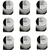 10piece SMD 6.3V 10V 16V 25V 35V 50V Patch Aluminum Electrolytic Capacitor 1UF ~ 10UF 22UF 33UF 47UF 100UF 220UF 330UF 470UF