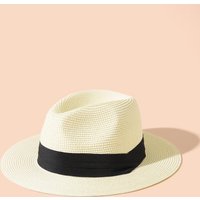 Sommerhut Panama Strohhut Britischer Zylinder Faltbarer Sonnenschutz-Strandhut für Herren und Damen Sonnenschutzhut