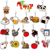 APH Anime Hetalia Axis Powers All Chibi Characters Keychain – Cute Lifestyle Cartoon Pendant Bag Accessory Key Ring Fans Gift