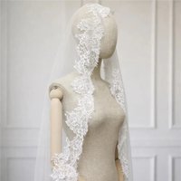 Customized 1 Tier Mantilla Full Lace Veil Bridal Veils with Hidden Comb Cathedral Long Wedding Veil Wedding Accessories