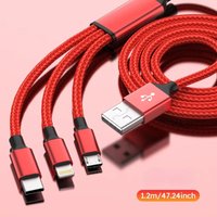 1/2/3/4Pcs 3 In 1 SuperCharging Cable Micro USB Type-C Fast Charger Micro USB Type-C Data Cable
