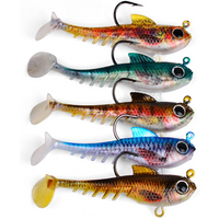 1pcs -tail soft plastic lure with lead weight and single hook realistic high-carbon steel lead lure freshwater lures