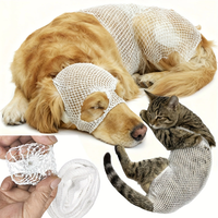 1m Long Multi-Specification Pet Elastic Mesh Bandage, Universal for Cats and Dogs, Post-Surgery Wound Protection, Anti-Scratch Breathable Bandage Net, Pet Wound Fixation Bandage Net, Breathable and