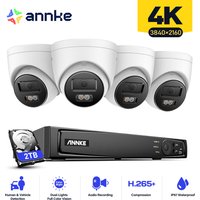 ANNKE 4K 8MP PoE IP Camera Kit H.265+ 8Ch NVR Human/Vehicle Detection IP67 Built-in Mic Motion Detection 2.0 Vision Remote View