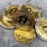 Pièce de monnaie Bitcoin plaquée or, Collection d'art à collectionner, cadeau commémoratif physique, Bit Casascius BTC, métal Antique, artisanat d'imitation