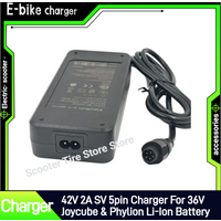 42V 2A SV 5-pin charger from ElecRun, compatible with Carrera Crossfire e-bikes (2016-2018) 36V Joycube Phylion Li-Ion Battery