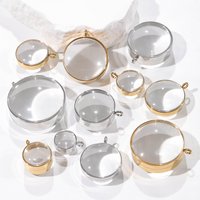 1Pc No Fade Openable Double Curved Glass Memory Locket Pendant For Cremation Ashes Round Floating Medallion Pendentif Jewelry