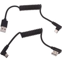 60W Fast Charging USB C Cable Coiled Type C to USB Cord for Car Data Sync Cable Durable Charging Accessory