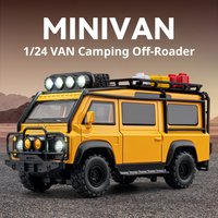 1:24 Scale VAN Camping Off-Road Vehicle SUV Family Small RV Outdoor Adventure Picnic Table Decoration Gift Pull Back