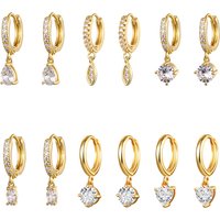 CRMYA Silver Gold Filled Dangle Earrings For Women CZ Zircon Long Water Drop Earring Men Jewelry Circle Ear Ring Wholesale