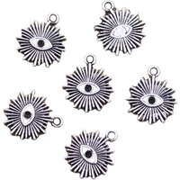 15pcs Charms Sun Eye Sunshine 17x15mm Antique Silver Color Pendants Making DIY Handmade Tibetan Finding Jewelry