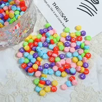 100/200/300/500pcs Acrylic Colorful Letter Beads Mixed Round Flat Loose Spacer Beads For Jewelry Making DIY Handmade Bracelet