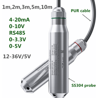 Capteur de niveau d'eau submersible 1m 2m 3m 5m 4-20mA pour réservoir, puits, piscine, transmetteur de niveau 0-10V RS485