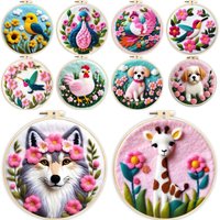 Wool Felt Painting Embroidery Kit For Beginners Adult Funny Wool Needle Felt Craft Kits Animal Felting Kits