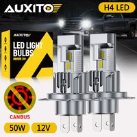 AUXITO – ampoules LED H4 50W 12V 6500K Canbus pour voitures, faisceau haut et bas, lampes 9003 HB2, puissantes, super lumineuses, sans ventilateur, 2 pièces
