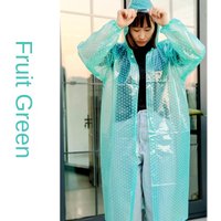 Crystal Fashion Polka Dot Raincoat for Men and Women One-piece Long Thickened Outdoor Tea Picking Walking Travel Poncho