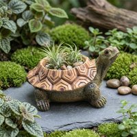 Turtle Shaped Vase Ornament Waterproof Resin Decor for Garden Pool Courtyard