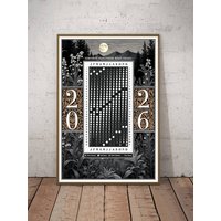 AliExpress Moon Phase Calendar 2026 Wall Art,Celestial Moon Cycle Chart Canvas Painting,Minimalist Witch,Wicca,Astrology Art Poster Print