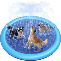Dog Splash Pad Thick Sprinkler Pool Toy Anti-Slip Outdoor Summer Sprinkler Water Toy for Backyard Fountain Play Mat for Children