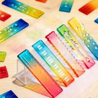 5 Pieces of Mini Handmade Rulers, Pocket Rulers with Various Drawing Modes, Notebook Drawing Rulers, 7cm in Length, Suitable for