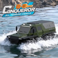 Y1804 RC Car 2.4G 4WD Amphibious Remote Control Off-Road All-Terrain Jeep Climbing Tank Vehicle Stunt Waterproof Kids RC Toys