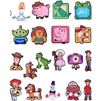 23pcs New Hot Toys Story Shoe Charms For Slides Sandals, PVC Shoe Decoration Accessories For Christmas Birthday Gift Party Favor