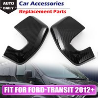 1 Pair Carbon Fiber Look Car Side Door Wing Mirror Cover Housing For Ford Transit Tourneo Custom 2012-2023 Rearview Mirror Caps