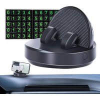Dashboard Car Phone Mount Holder Car Navigation Holder 360-Degree Rotation Holder Stand with Luminous Number Plate Phone Bracket