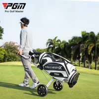 PGM Foldable Two Wheels Golf Trolley Hand Push Pull Bag Hand-cart Golf Course QC002