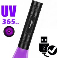 365nm Mini UV Led Blacklight Flashlight Usb Rechargeable Nail lamp Pet Stain Leakage Marker Ore Money Scorpion Detection Lights