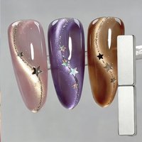 Multi-Function Dual Bar Cat Eye Magnet 3D Star Glitter Wide Light Ribbon Cat Eye Effect Professional Nail Art Tool For Gel Nails