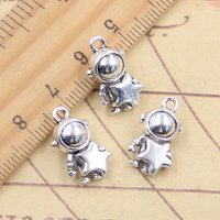 10pcs Charms Space Man Universe Astronaut Star Tibetan Silver Color Pendants Antique Jewelry Making DIY Handmade Craft