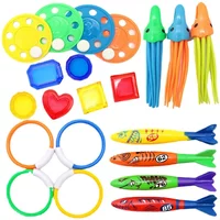 Children's Diving Toys Set Summertime Swimming Pool Treasure Hunt Diving Toy Torpedo Fish Plants Dolphin Buoy Water Toys Gifts