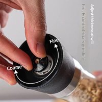 #@Manual Salt Pepper Grinder Stainless Steel Glass Spice Bottle Household Kitchen Gadgets