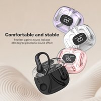 Ear-Hook Wireless Bluetooth Earphones ANC Noise Canceling Sports TWS Headphones HiFi Bass Digital LED Power Display Earbuds