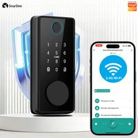 Smart Door Lock - Keyless Entry Fingerprint Lock with Digital Keypad, WiFi Electronic Door Lock featuring Anti-Peep Code