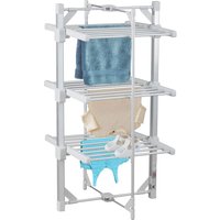 3 Tier Large Heated Clothes Airer Deluxe Folding Aluminium Clothes Drying Rack Electric Laundry Drying Horse Rack 330W Energy E