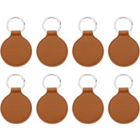 8pcs Round Keychain Blanks Double Side Laser Engraving Key Chains for Embossing Leather Blank Keychains UV-Printing DIY Craft