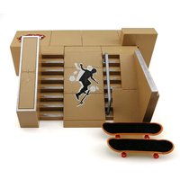 Fingerboard Skate Park Kit with Mini Fingerboards Skate Training DIY Finger Skateboard Ramp Set for Kids Gift for Boys Girls