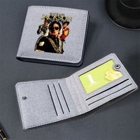 Vintage Michael Jackson Graphic Canvas Wallet Mini Thin Man Woman Card Holder Purse Coin Pouch Short Business Bags Birthday Gift