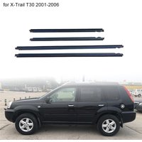 Black 4Pcs Window Rubber Trim For Nissan XTrail T30 2001-2006 Weatherstrip Seal Strips Rubber Door Moulding Trim 80821-8H300