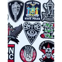 Skull/Rock Embroidered Patches Rose Eagle Iron On Patches For Clothing thermoadhesive Patches For Clothes Backpack Jacket DIY