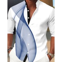 Men's Geometric Abstract Art Shirts Button up Shirt Turndown Collar Shirt Long Sleeve Casual Shirts Vacation Daily Spring Fall