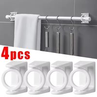 6/4/2PCS Retractable Hook Holeless Adjustable Curtain Rod Holder Clamp Hook 360° Rotary Retractable Fixer Wall Hook
