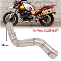 Tuyau d'échappement intermédiaire Slip-on pour MOTO GUZZI V85TT 2018-2025 V85 TT Euro 5 V85 Escape, raccord de liaison intermédiaire pour échappement moto 51mm, modification